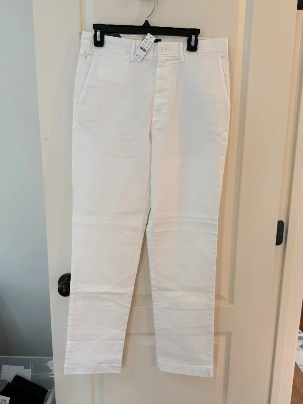J.Crew Men's Straight Fit Stretch Chino Pants 30x32 White NWT CK890